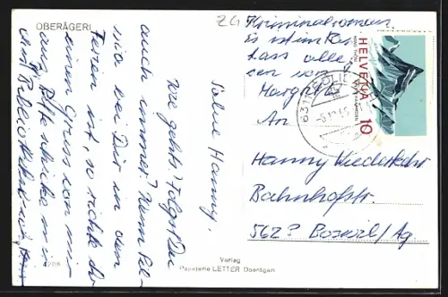 AK Oberägeri, Teilansicht mit Blümberg, Faulen und Bärenfang