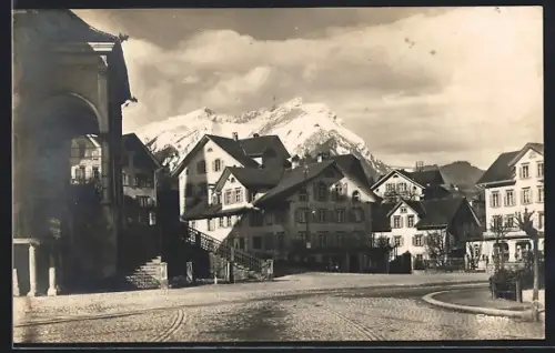 AK Stans, Ortsansicht mit Eisenhandlung