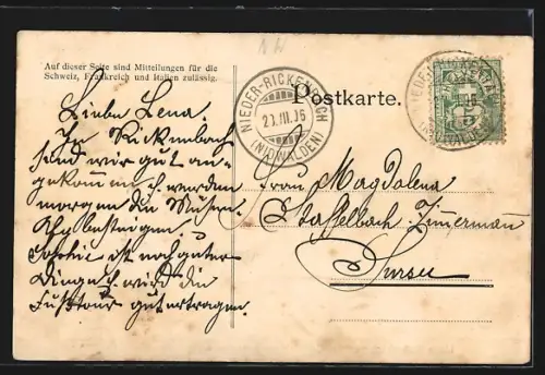 AK Maria Rickenbach, Ortsansicht von der Giebelalp aus