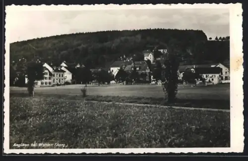 AK Anglikon bei Wohlen, Ortspartie mit Bäumen