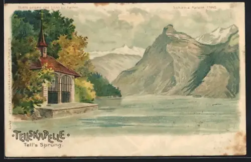Lithographie Tellskapelle am Vierwaldstättersee
