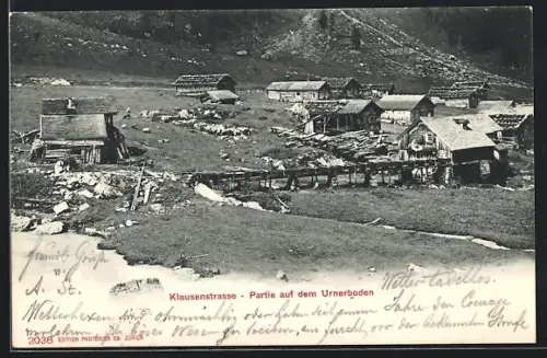 AK Klausenstrasse, Partie auf dem Urnerboden