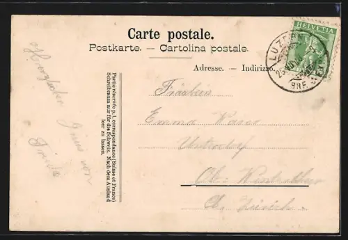 AK Goeschenen, Ortsansicht mit Gotthardbahn