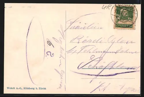 AK Andermatt, Teilansicht mit Berghang