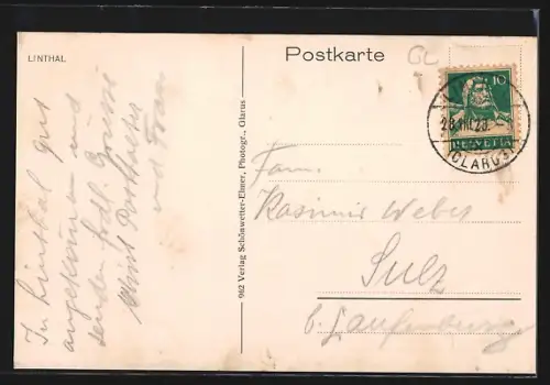 AK Linthal, Teilansicht mit Bergen