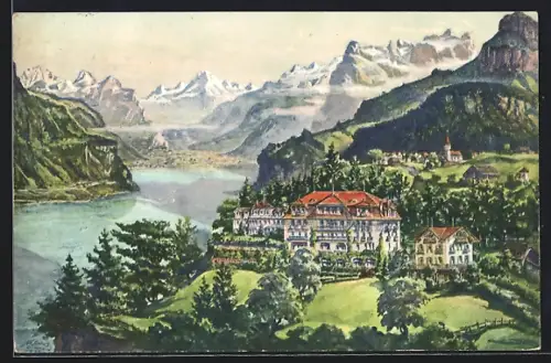 Künstler-AK Seelisberg, Hotel Pension Bellevue