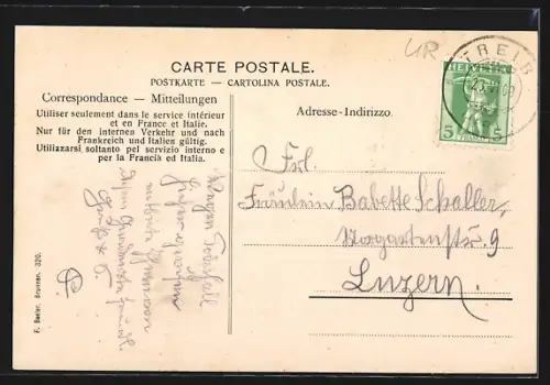 AK Seelisberg, Partie mit Kirche