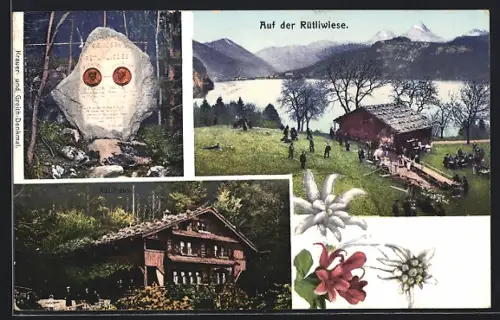 AK Seelisberg, Rütliwiese, Rütlihaus, Krauer- & Greith-Denkmal