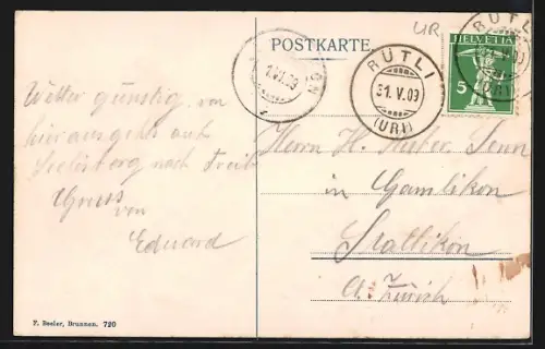 AK Seelisberg, Rütliwiese, Rütlihaus, Krauer- & Greith-Denkmal