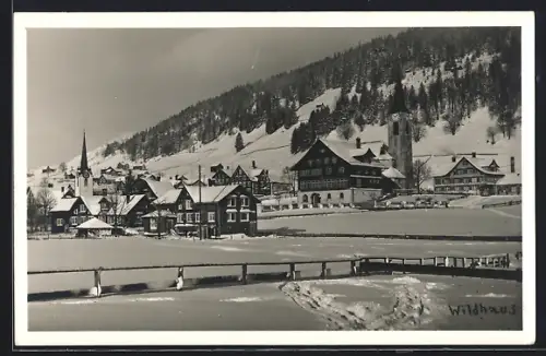 AK Wildhaus, Ortspartie im Schnee