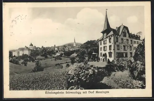 AK Menzingen, Dorfansicht mit Erholungsheim Sehwandegg