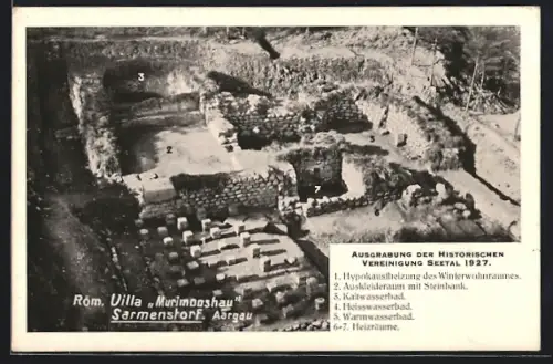 AK Sarmenstorf, Röm. Villa Murimooshau, Ausgrabungsstätte