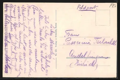 AK Fischbach, Ortspartie mit Blumenwiese