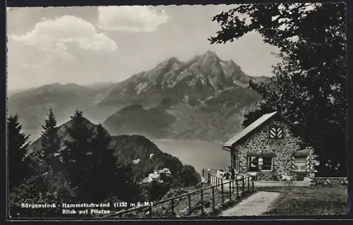 AK Bürgenstock-Hammetschwand, Cafe mit Blick auf Pilatus