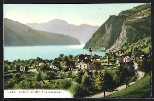 AK Sisikon, Panorama an der Axenstrasse