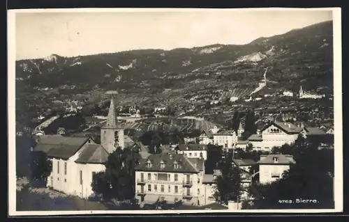 AK Sierre, Teilansicht mit Kirche