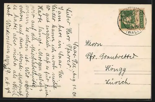 AK Saas-Fee, Teilansicht mit Feegletscher