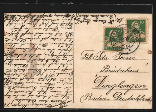 AK Saas-Fee, Teilansicht gegen Alphubeljoch