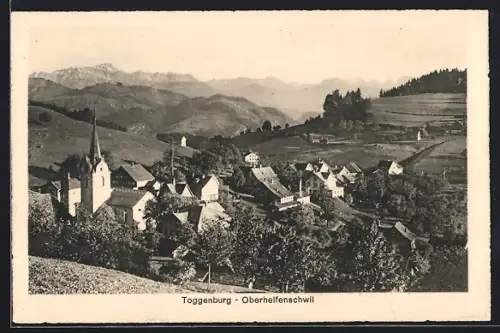 AK Toggenburg-Oberhelfenschwil, Teilansicht mit Kirche
