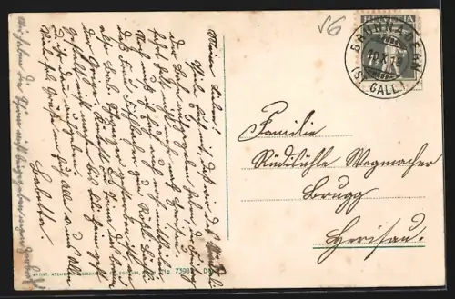 AK Brunnadern, Viadukt mit Eisenbahn