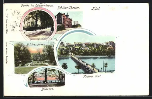 AK Kiel, Bellevue, Schiller-Theater, Schlossgarten