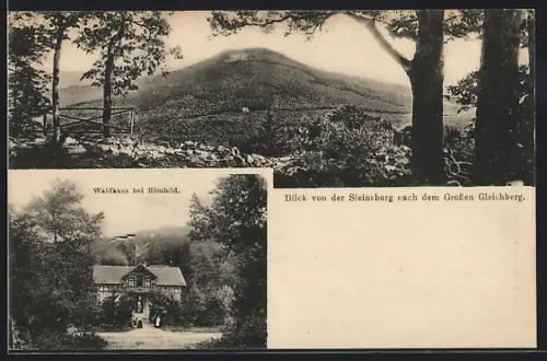 AK Römhild, Blick von der Steinsburg nach dem grossen Gleichberg