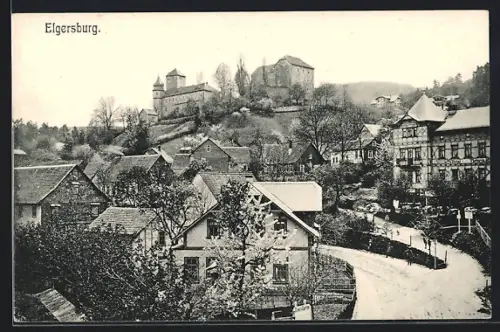 AK Elgersburg, Ortsansicht mit Burg