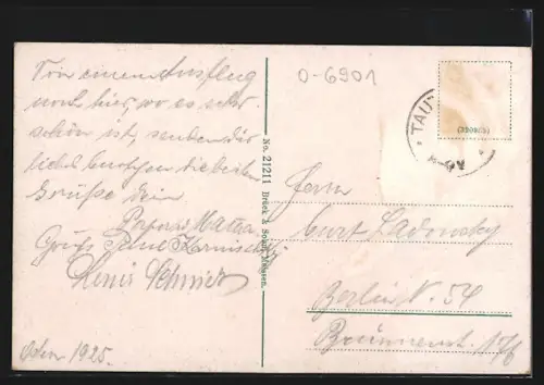 AK Tautenburg, Ortsansicht mit Kirche und Burgturm