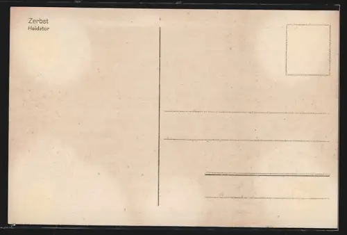 AK Zerbst, Strassenpartie mit Heidetor