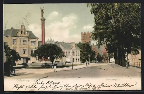AK Oldenburg / Oldenburg, Siegesdenkmal, Strassenpartie