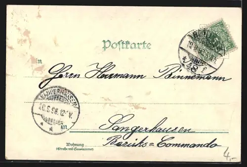 Lithographie Berlin-Charlottenburg, Kaiser-Wilhelm-Gedächtniskirche, Bahnhof