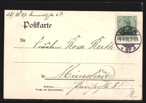 Passepartout-AK Berlin, Im Tiergarten, Strassenszene am Kemperplatz im Passepartout