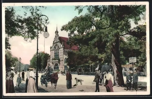 AK Berlin-Tiergarten, In den Zelten, Pferdefuhrwerk