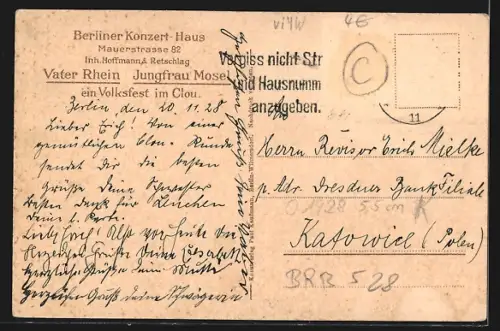 AK Berlin, Berliner Konzert-Haus Clou, Mauerstrasse 82, Innenansicht