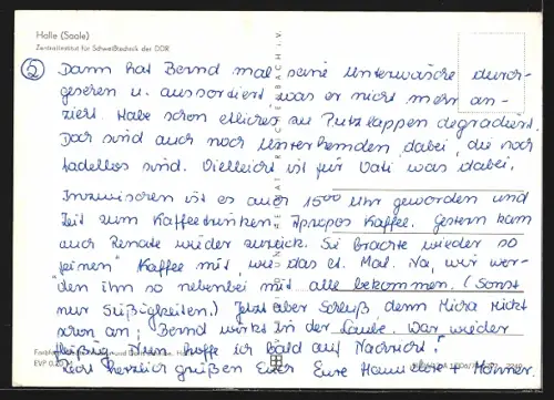 AK Halle /Saale, Zentralinstitut für Schweisstechnik der DDR