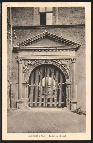 AK Ohrdruf / Thür., Portal am Schloss