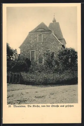 AK Memleben, Kirche von der Strasse aus gesehen