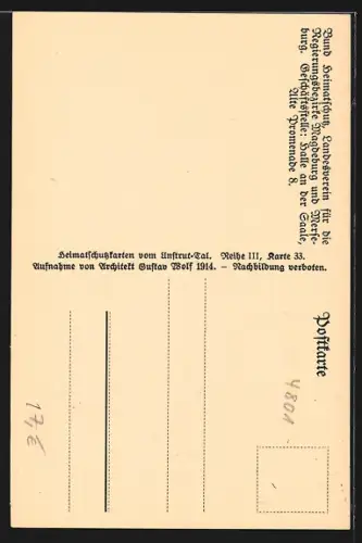 AK Memleben, Kirche von der Strasse aus gesehen