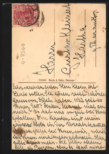 AK Döbeln i. Sa., Blick auf die Kirche aus der Vogelschau