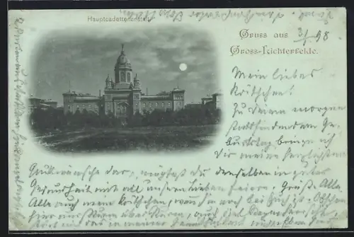 Mondschein-AK Berlin-Gross-Lichterfelde, Hauptcadettenanstalt im Mondlicht