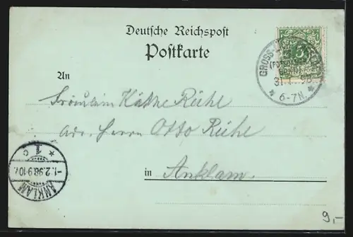 Mondschein-AK Berlin-Gross-Lichterfelde, Hauptcadettenanstalt im Mondlicht