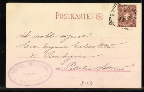 Lithographie Nachtwächter mit Pfeife im Winter, verschlafen und dick angezogen