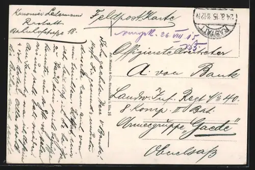 AK Rastatt, Marktplatz und Schlossstrasse