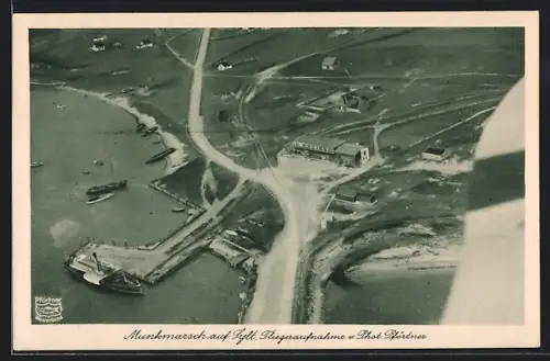 AK Munkmarsch auf Sylt, Flugaufnahme des Orts