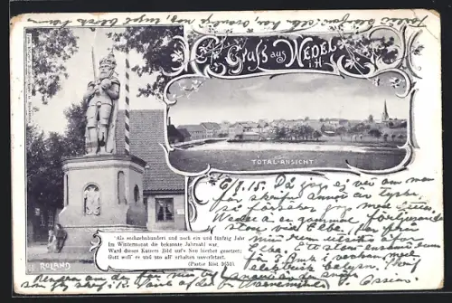 AK Wedel i. H., Roland, Totalansicht