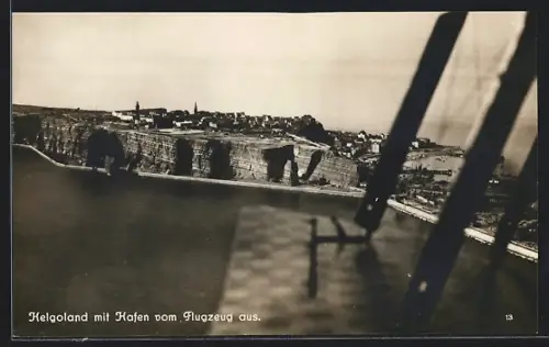 AK Helgoland, Hafen vom Flugzeug aus