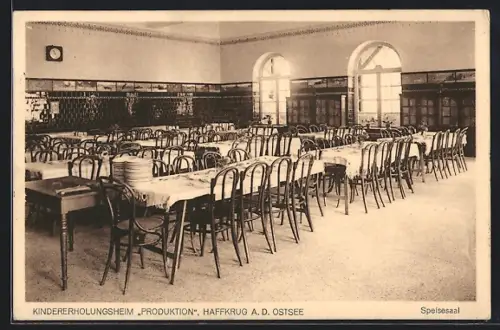 AK Haffkrug a. d. Ostsee, Kindererholungsheim Produktion, Speisesaal