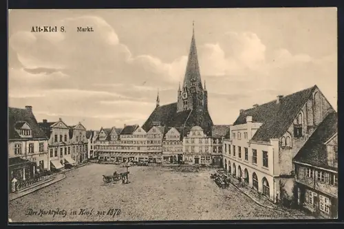 AK Kiel, Marktplatz vor 1870