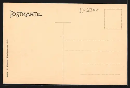 Lithographie Kiel, Markt mit Wache