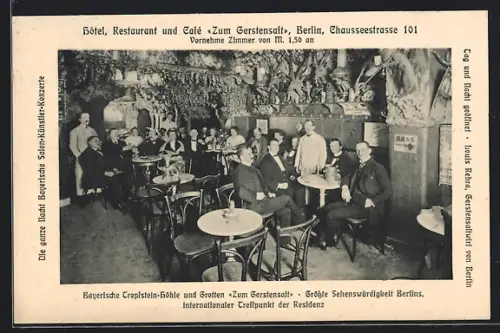 AK Berlin, Hotel Restaurant und Café Zum Gerstensaft in der Chausseestrasse 101
